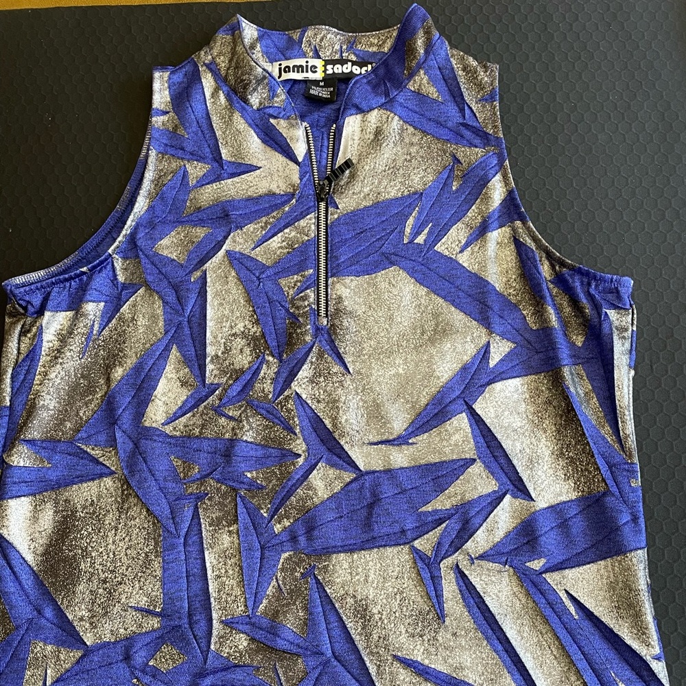 Jamie Sadock purple and metallic silver golf or tennis top. Size M